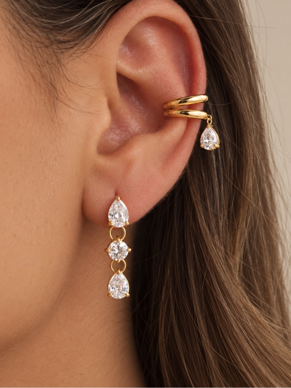Diamond ear cuff D214